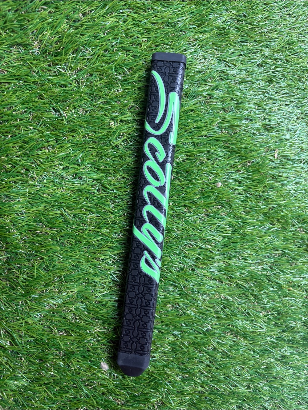 Scotty Cameron Black Grip with Bright Green Script Logo
